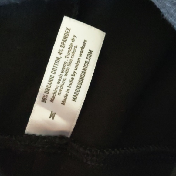 Maggie's Organics Ribbed Leggings Women's Medium Black - Picture 2 of 6